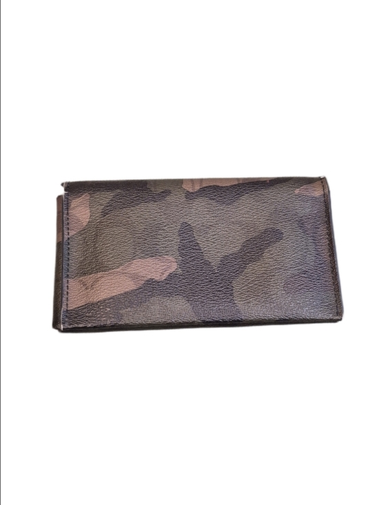 Coach Camouflage Pattern Wallet Card Slots And ID Slot - Brown Green Camo - Picture 2 of 8